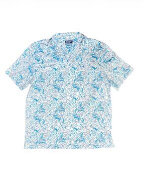 Ben Hogan Performance Polo Blue White Gray Tropical Golf Men's Large